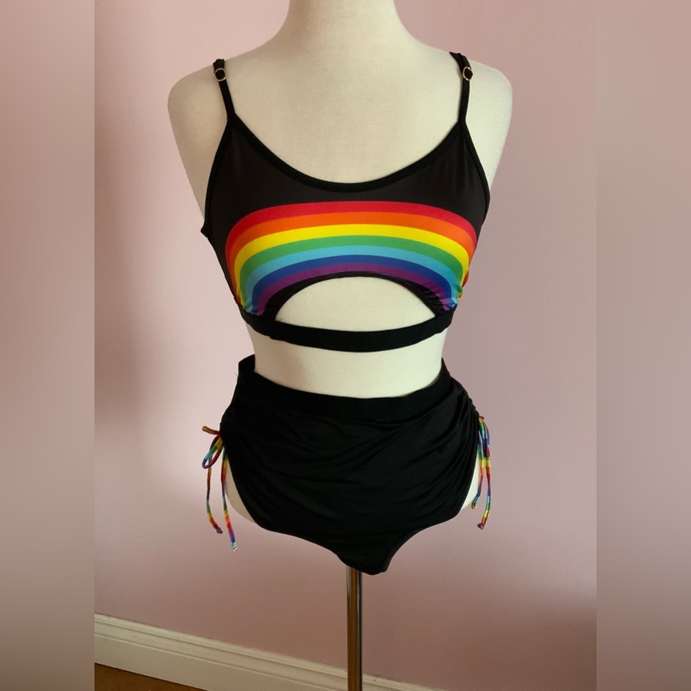 Rainbow Cutout Bikini